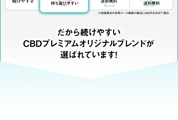 だから続けやすいCBDプレミアムオリジナルブレンドが選ばれています!