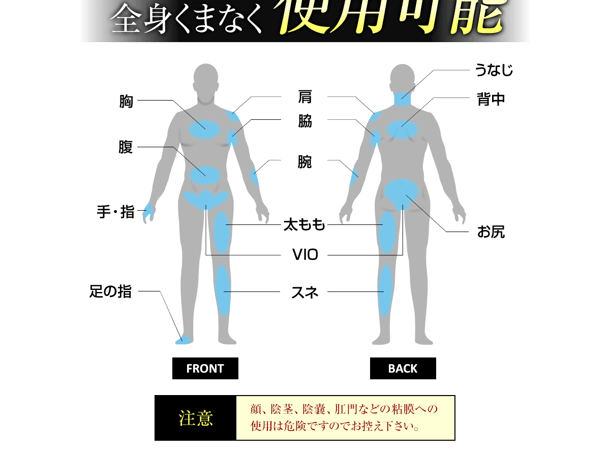 全身くまなく使用可能